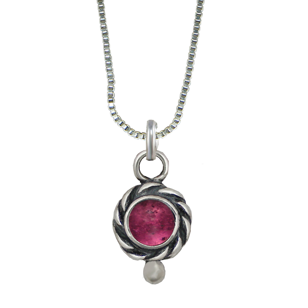 Sterling Silver Little Pink Pendant Necklace